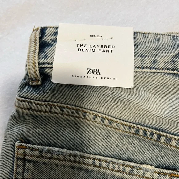 Zara The Layered Denim Skirt Over Jeans Size 2 - Picture 12 of 16